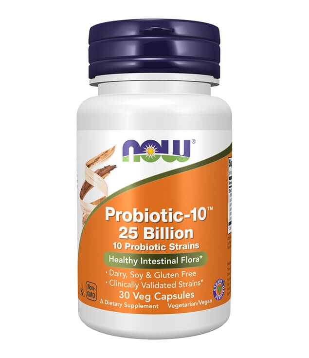 NOW FOODS | PROBIOTIC-10 25 BILLION HEALTHY INTESTINAL FLORA VEG CAPSULES